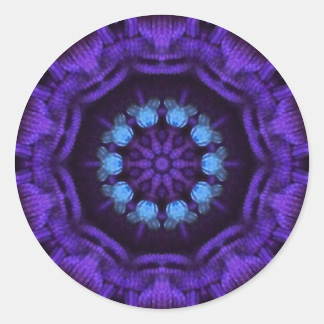 Adesivo Redondo Purple Mandala (Frente)