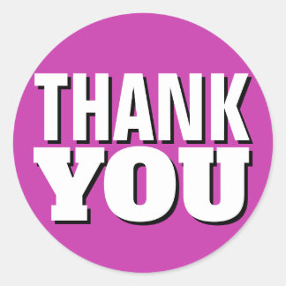 Adesivo Redondo Purple Obrigado