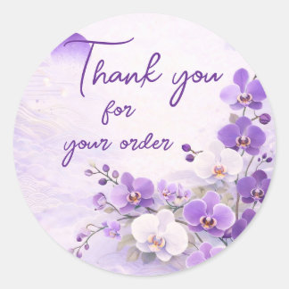 Adesivo Redondo Purple orchid Thank You For your order
