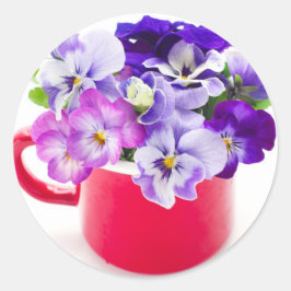 Adesivo Redondo purple pansy