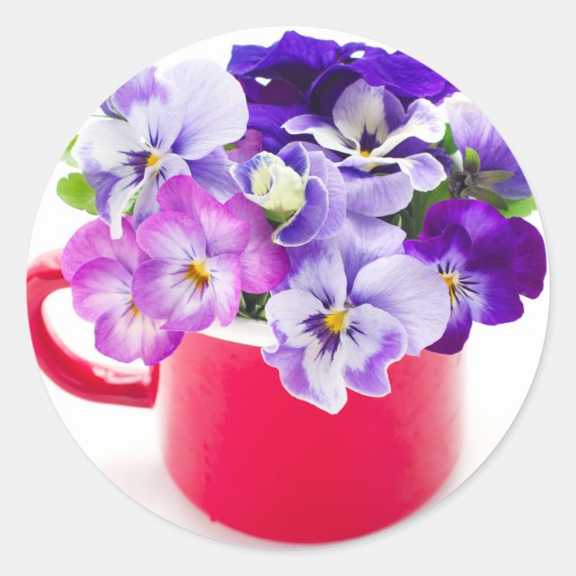 Adesivo Redondo purple pansy (Frente)