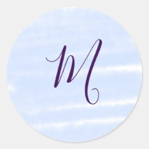 Purple pastel watercolor monogram name letterretro