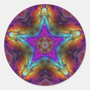 Adesivo Redondo Purple STAR Mandala