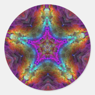Adesivo Redondo Purple STAR Mandala