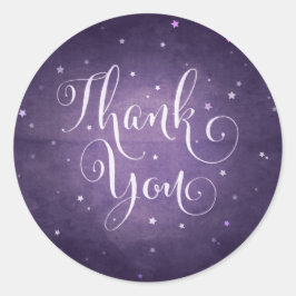 Adesivo Redondo Purple Vintage Stars Obrigado Halloween