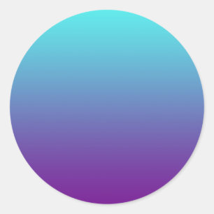 Adesivo Redondo Púrpura Azul, Turquesa Azul, Gradiente Simples