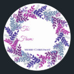 Adesivo Redondo Púrpura Berry Wreath Christmas Sticker<br><div class="desc">Vinheta de Natal Green Red Berry Wreath

Adicione uma etiqueta de presente de Natal a todos os presentes de Natal que você comprou ou fez para amigos,  familiares e vizinhos!  Use esta etiqueta para selar envelopes de cartão de Natal para um toque pessoal especial.</div>