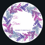 Adesivo Redondo Púrpura Berry Wreath Christmas Sticker<br><div class="desc">Vinheta de Natal Green Red Berry Wreath

Adicione uma etiqueta de presente de Natal a todos os presentes de Natal que você comprou ou fez para amigos,  familiares e vizinhos!  Use esta etiqueta para selar envelopes de cartão de Natal para um toque pessoal especial.</div>