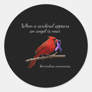 Adesivo Redondo Púrpura Cardeal Fita Sobredosagem Anjo