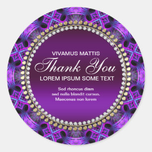 Adesivo Redondo Púrpura da Tapeçaria Medieval Obrigado Pau