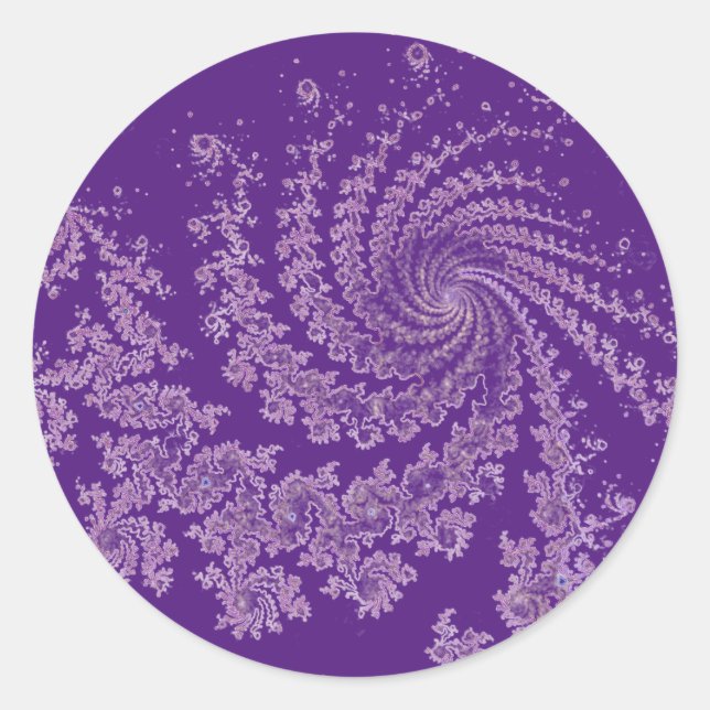 Adesivo Redondo Púrpura de espiral (Frente)