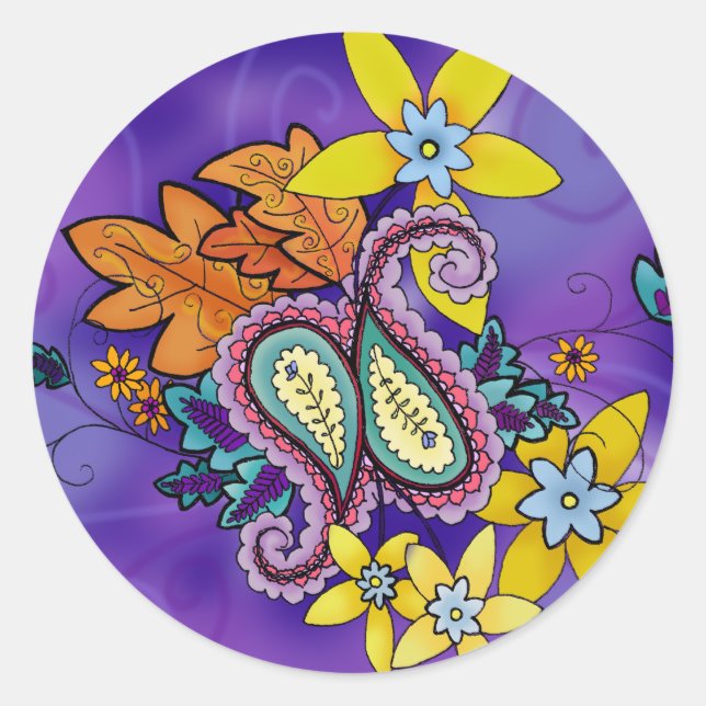 Adesivo Redondo Púrpura de Palito (Frente)