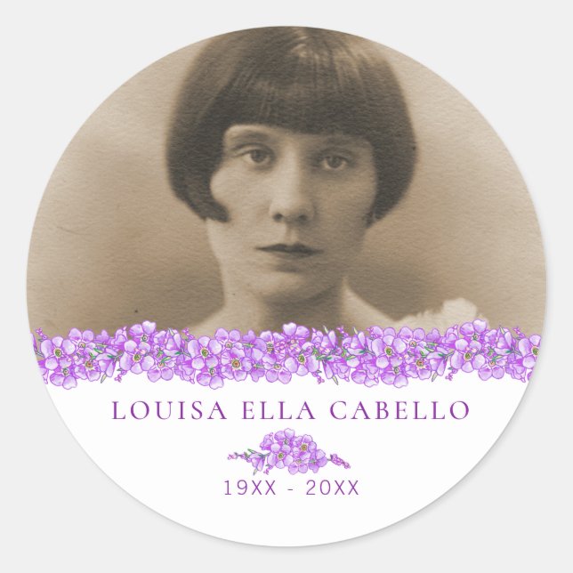 Adesivo Redondo Púrpura esqueço-me, não é um hábito cardíaco (Frente)