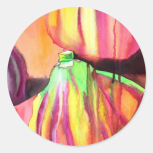 Adesivo Redondo Púrpura Figos originais pintura à água