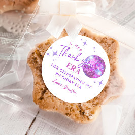 Adesivo Redondo Púrpura Na Minha Era De Aniversário