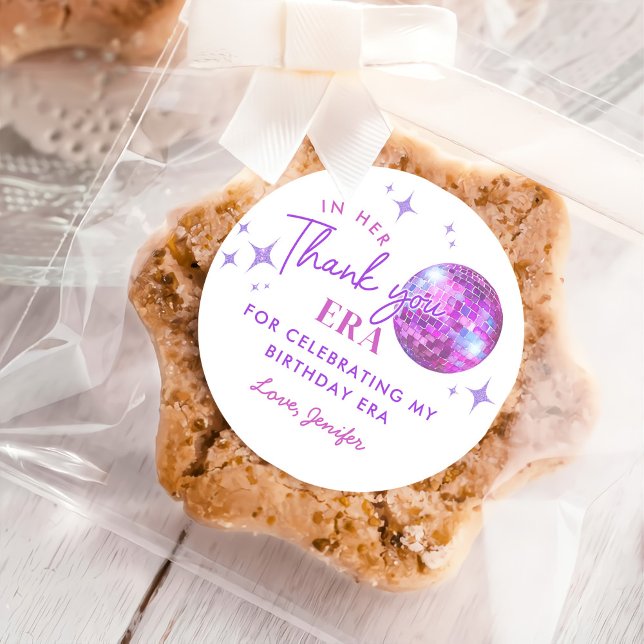 Adesivo Redondo Púrpura Na Minha Era De Aniversário (Criador carregado)