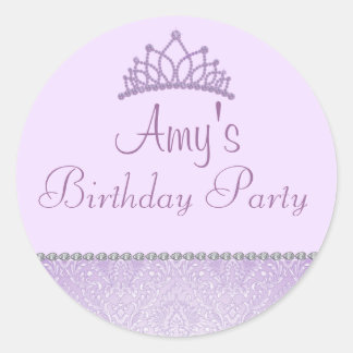 Adesivo Redondo Púrpura Princesa Sticker