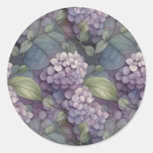Adesivo Redondo Púrpura púrpura púrpura Elegante, cor d'água flora