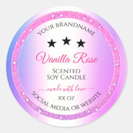 Adesivo Redondo Púrpura rosa com Rótulos de Embalagem de Produtos 