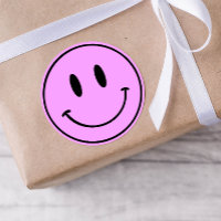 Púrpura Smiley One Happy Dud/Gal Birthday Stickers
