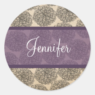 Adesivo Redondo Púrpura Vintage