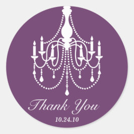 Adesivo Redondo Púrpura White Chandelier Obrigado