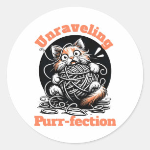 Adesivo Redondo Purr-fecundação: Gato Gato Gato Grito Tangido em F
