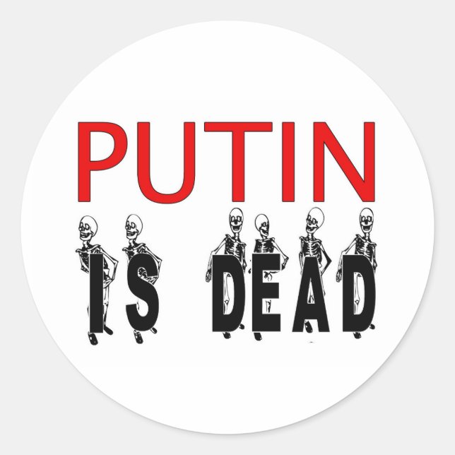 Adesivo Redondo Putin É Morto Vinheta! (Frente)