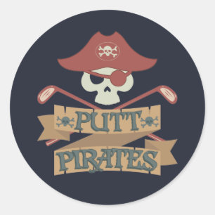 Adesivo Redondo Putt Pirates Golfing Hobby