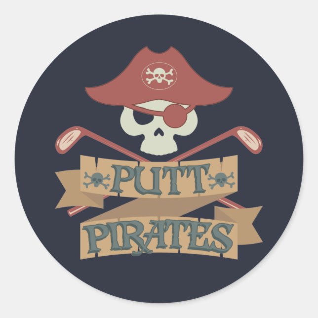 Adesivo Redondo Putt Pirates Golfing Hobby (Frente)