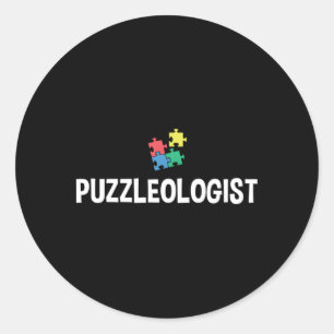 Adesivo Redondo Puzzleólogo Quebra-cabeça Coletor de Quebra-cabeça