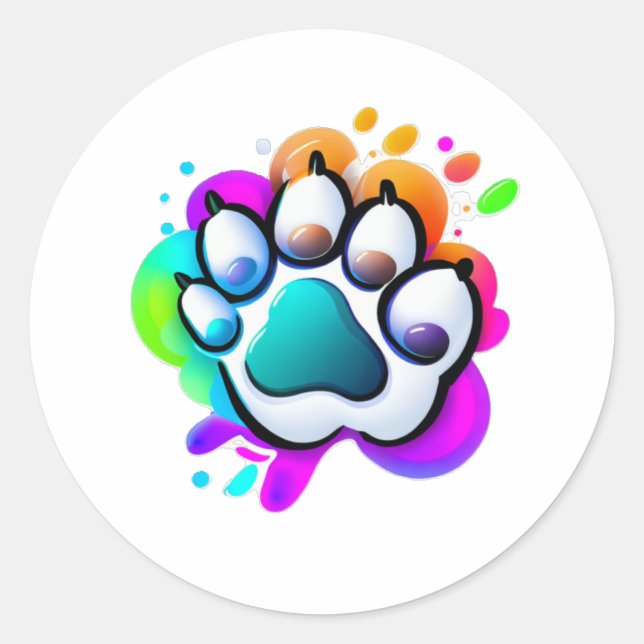 Adesivo Redondo Pws Emoji Colorida Splash Sticker (Frente)