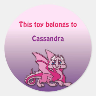 Adesivo Redondo Pynky, o dragão