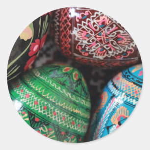 Adesivo Redondo Pysanky ucraniano - ovos da páscoa