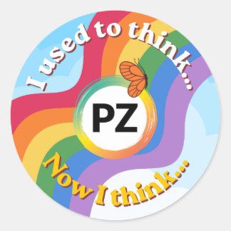 Adesivo Redondo PZ Reading Rainbow Eu Costumava Achar/Agora Eu Ach
