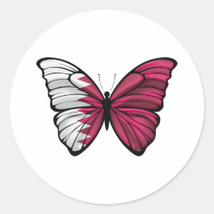 Adesivo Redondo Qatar Hypolimnas Butterfly Classic Round Sti