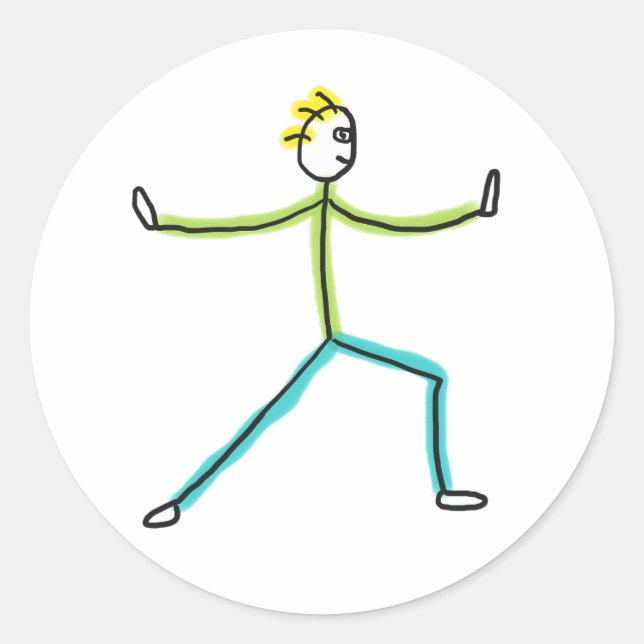 Adesivo Redondo Qigong Stickman (Frente)