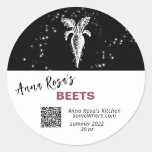 ADESIVO REDONDO ~* QR AP30 BEETS CANNING DESHIDRATADO - CONGELAMEN