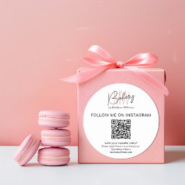Adesivo Redondo QR Code Bakery Monograma Logotipo comercial
