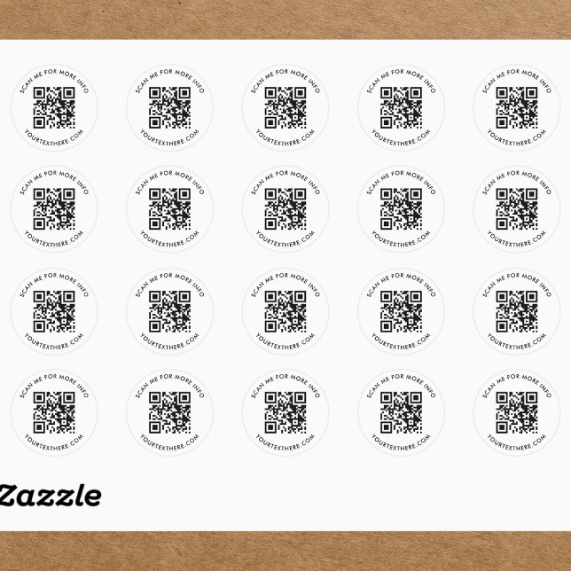 Adesivo Redondo QR Code e Texto personalizados (Criador carregado)