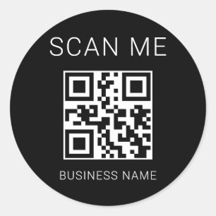 Adesivo Redondo QR code preto personalizado profissional empresari