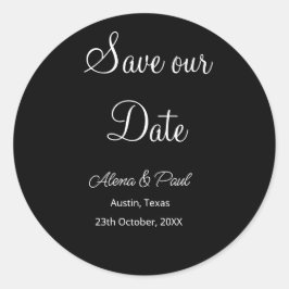 Adesivo Redondo QR Salve nossa data adicionar photoname data preto