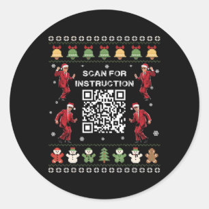 Adesivo Redondo Qr Trump Dance Code Presidente Verificar Instrução
