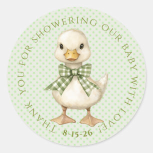 Adesivo Redondo Quack! Quack! Diz o Pato! Chuveiro de Bebê