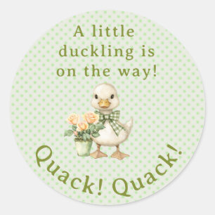 Adesivo Redondo Quack! Quack! Diz o Pato com Laço Xadrez