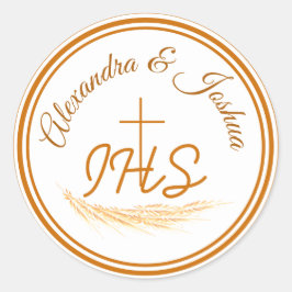 Adesivo Redondo Quadrado da Bíblia católica Verse Wedding Ronda Cl