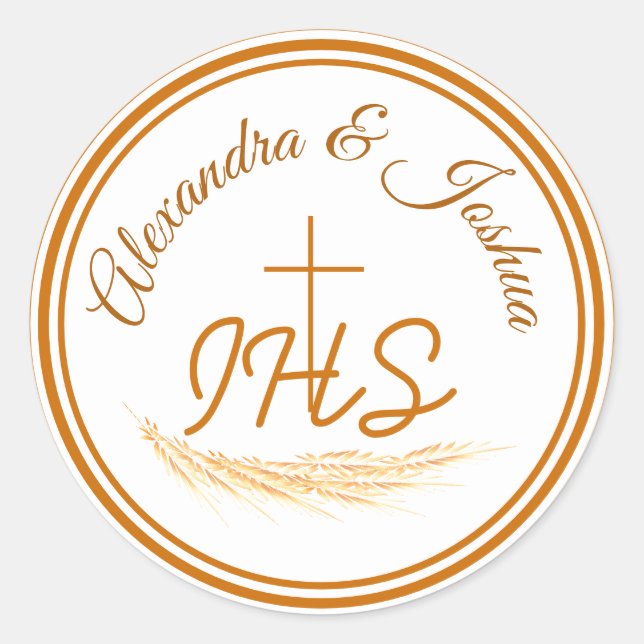 Adesivo Redondo Quadrado da Bíblia católica Verse Wedding Ronda Cl (Frente)