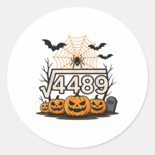Adesivo Redondo Quadrado Divertido de Halloween Raiz 4489 67 Meme