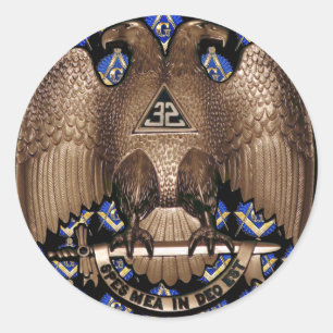 Adesivo Redondo Quadrado do rito & preto escoceses do compasso