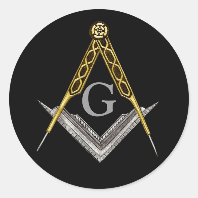 Adesivo Redondo Quadrado e bússola com todos os olhos vistos (Frente)